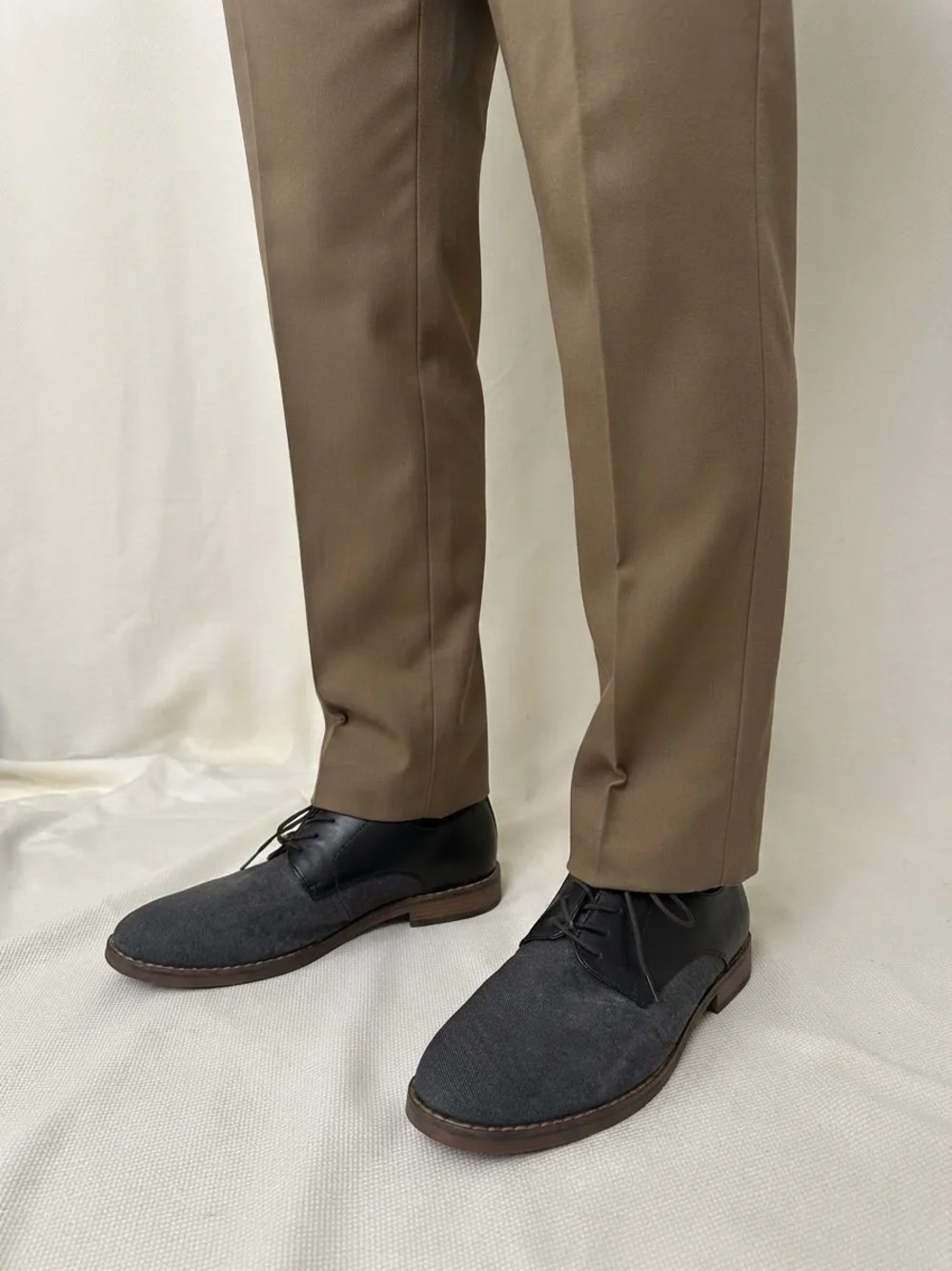J.Ferrar Mens Black Canvas Oxford Dress Shoes Size 11